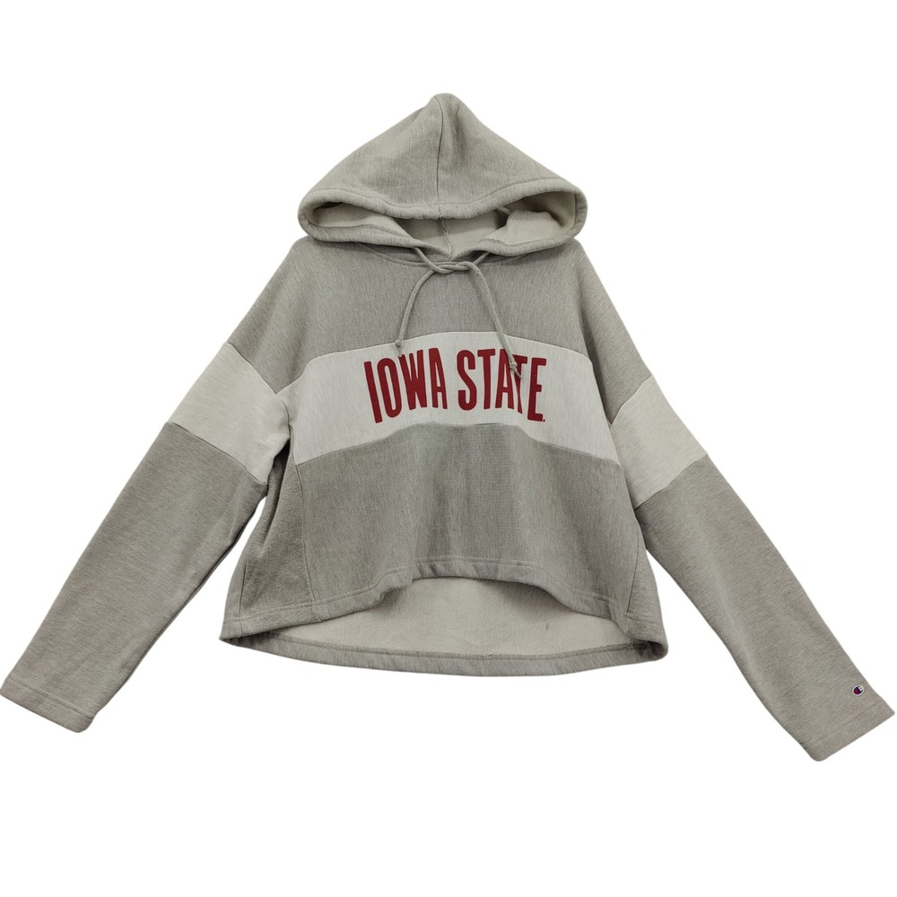 Iowa State Champion Womens Collegiate Athleisure Crop Hoodie XL Reverse Weave